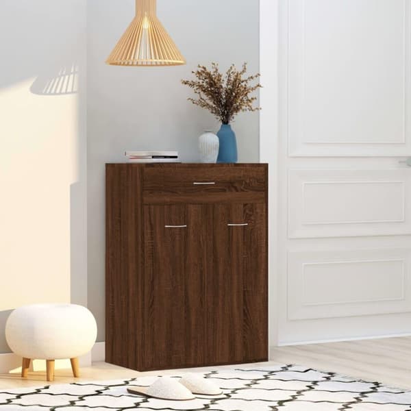 vidaXL skoskab 60x35x84 cm konstrueret træ brun egetræ