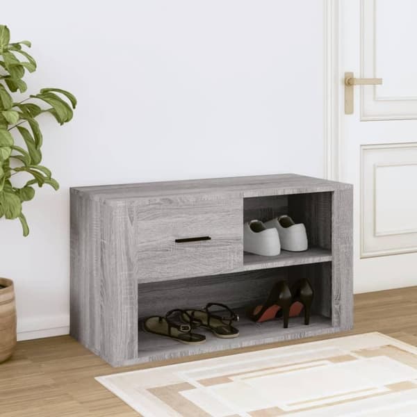 vidaXL skoskab 80x35x45 cm konstrueret træ grå sonoma-eg