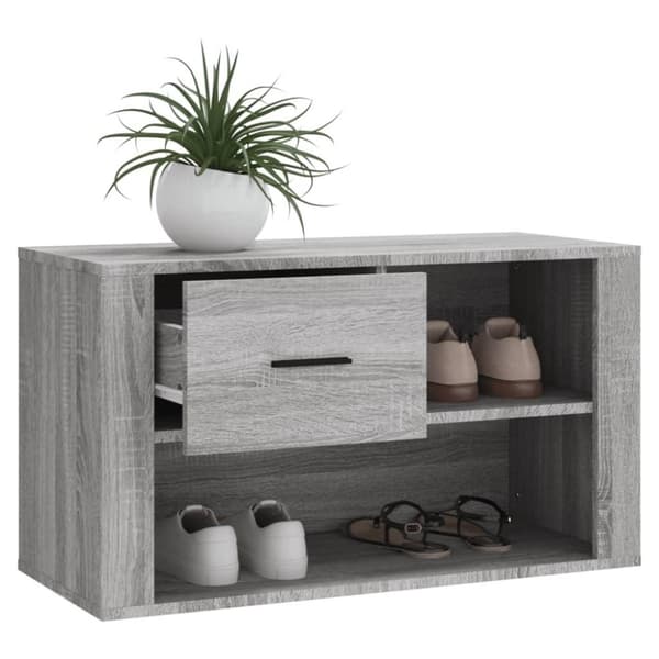 vidaXL skoskab 80x35x45 cm konstrueret træ grå sonoma-eg