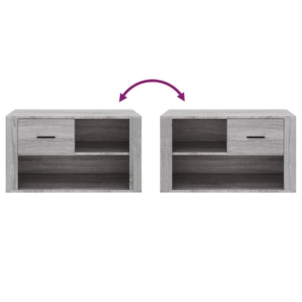 vidaXL skoskab 80x35x45 cm konstrueret træ grå sonoma-eg