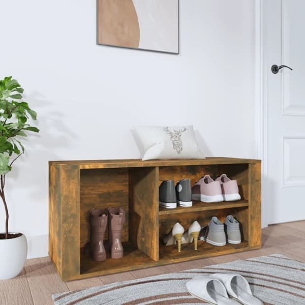 vidaXL skoskab 100x35x45 cm konstrueret træ røget egetræsfarve