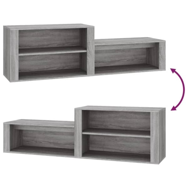 vidaXL Kenkäkaappi harmaa Sonoma 150x35x45 cm tekninen puu