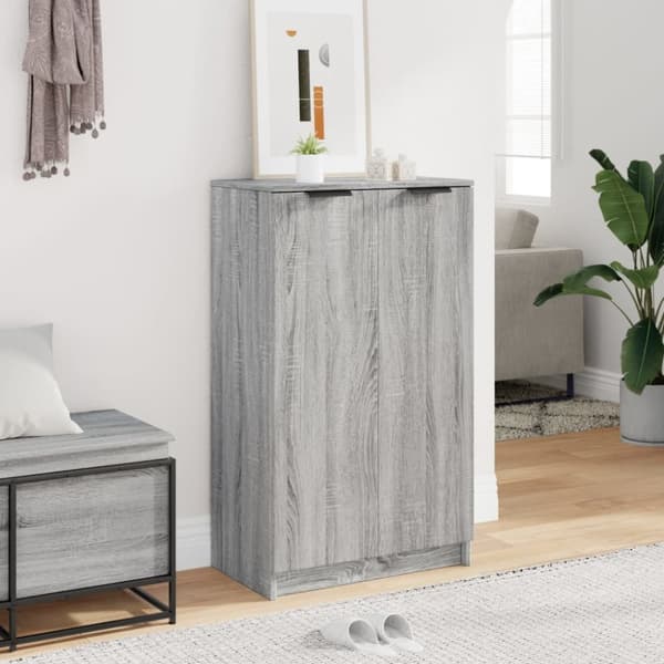vidaXL Kenkäkaappi harmaa Sonoma 59x35x100 cm tekninen puu