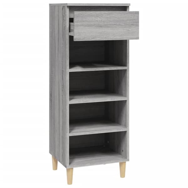 vidaXL Skoskap grå sonoma 40x36x105 cm konstruert tre