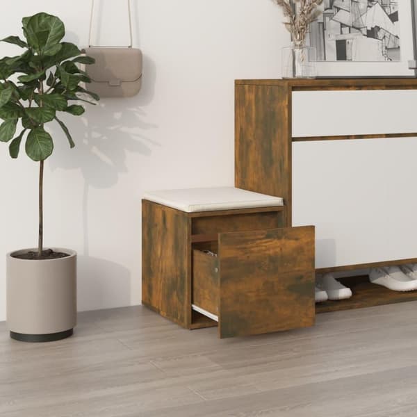vidaXL opbevaringsskab 40,5x40x40 cm konstrueret træ røget egetræ