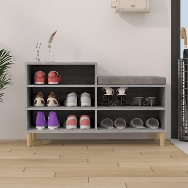vidaXL skoskab 102x36x60 cm konstrueret træ grå sonoma-eg