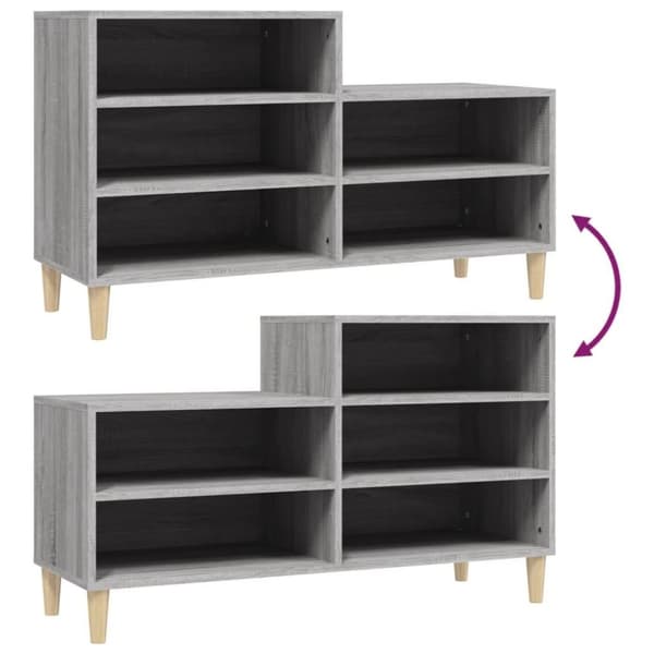 vidaXL skoskab 102x36x60 cm konstrueret træ grå sonoma-eg