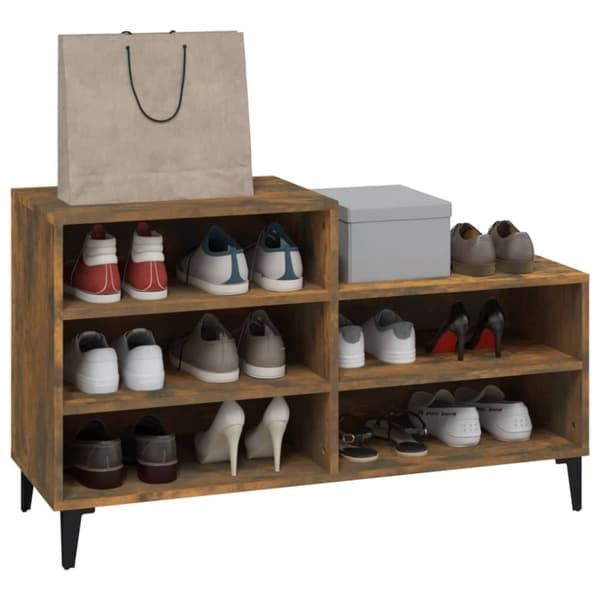 vidaXL skoskab 102x36x60 cm konstrueret træ røget egetræsfarve