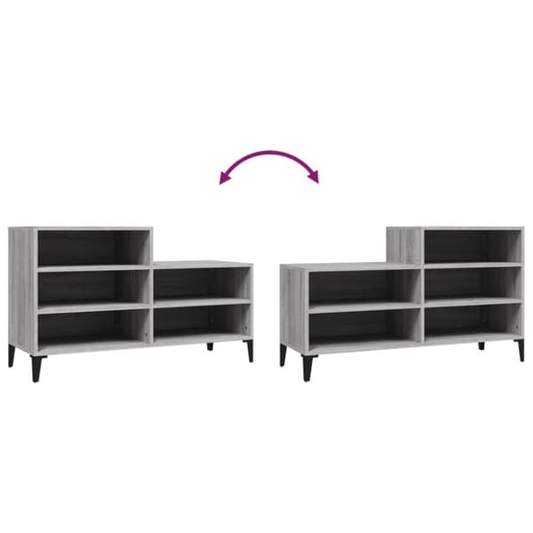 vidaXL skoskab 102x36x60 cm konstrueret træ grå sonoma-eg