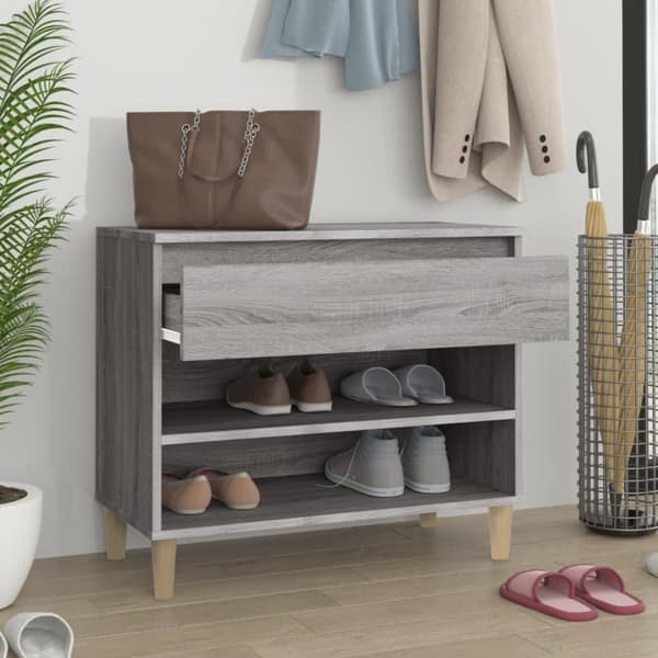 vidaXL skoskab 102x36x60 cm konstrueret træ grå sonoma-eg