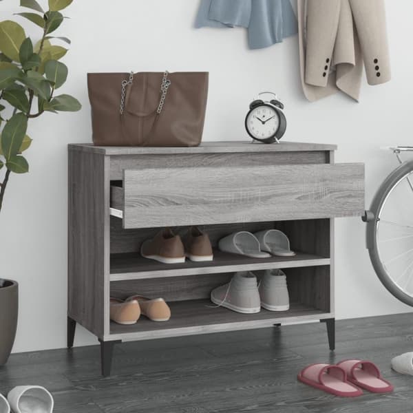 vidaXL skoskab 102x36x60 cm konstrueret træ grå sonoma-eg