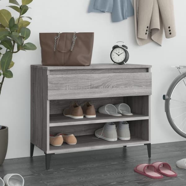vidaXL skoskab 102x36x60 cm konstrueret træ grå sonoma-eg