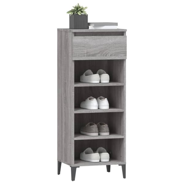 vidaXL Kenkäteline harmaa Sonoma 40x36x105 cm tekninen puu