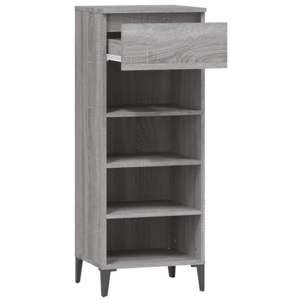 vidaXL Kenkäteline harmaa Sonoma 40x36x105 cm tekninen puu