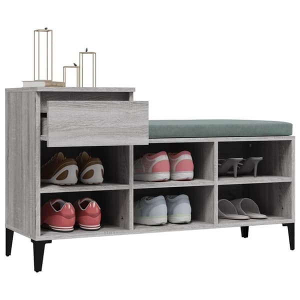 vidaXL Skoskap grå sonoma 102x36x60 cm konstruert tre