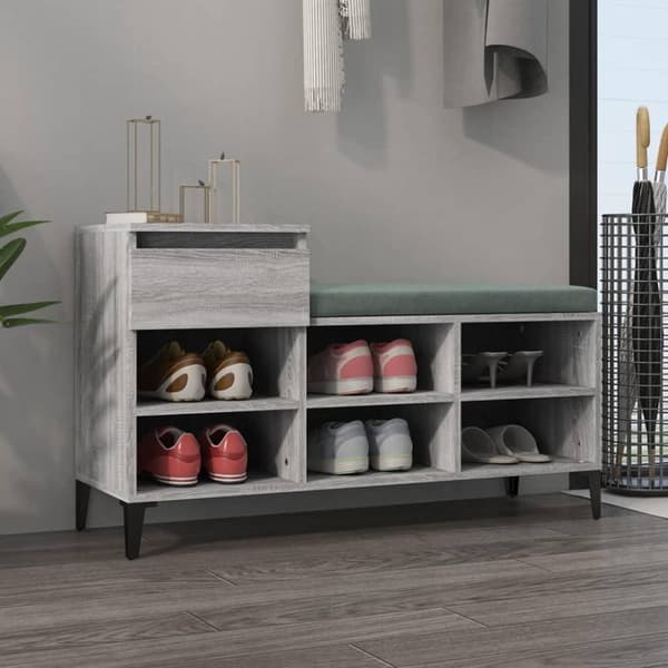 vidaXL skoskab 102x36x60 cm konstrueret træ grå sonoma-eg
