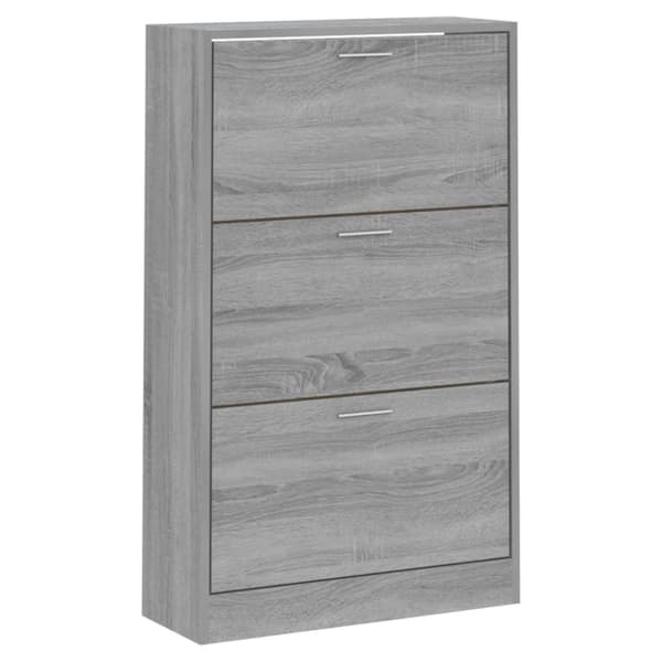 vidaXL Skoskåp grå sonoma 63x24x103 cm konstruerat trä