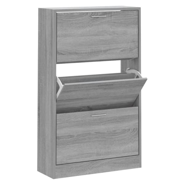 vidaXL Skoskap grå sonoma 63x24x103 cm konstruert tre