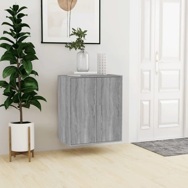 vidaXL Skoställ grå sonoma 60x35x70 cm konstruerat trä