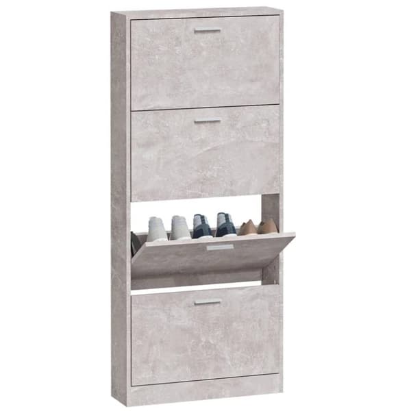 vidaXL Skoskap betonggrå 59x17x150 cm konstruert tre