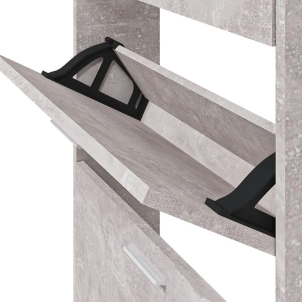 vidaXL Skoskap betonggrå 59x17x150 cm konstruert tre