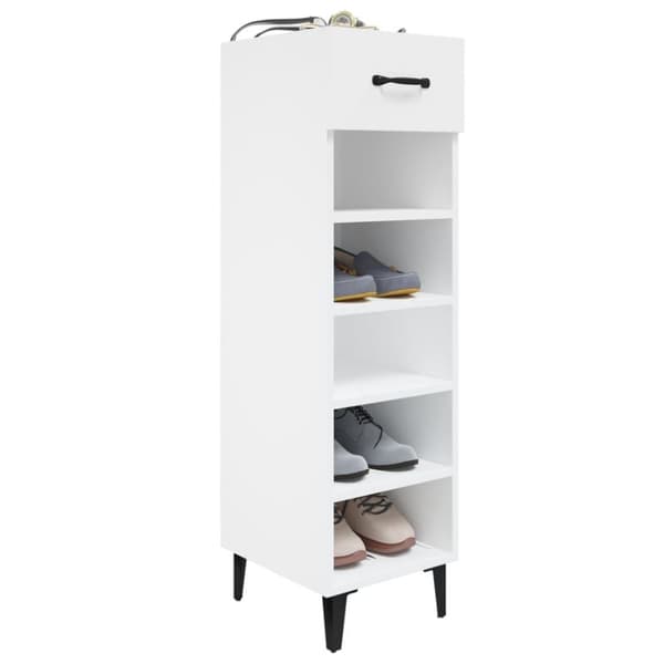 vidaXL Skoskap høyglans hvit 30x35x105 cm konstruert tre