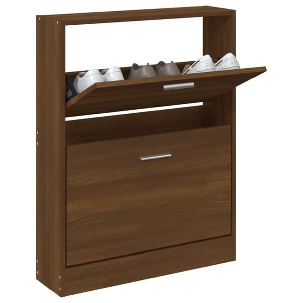 vidaXL Skoskap brun eik 59x17x81 cm konstruert tre