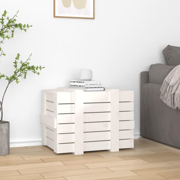 vidaXL Putekasse hvit 58x40,5x42 cm heltre furu