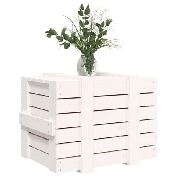 vidaXL Putekasse hvit 58x40,5x42 cm heltre furu