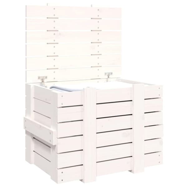 vidaXL Putekasse hvit 58x40,5x42 cm heltre furu