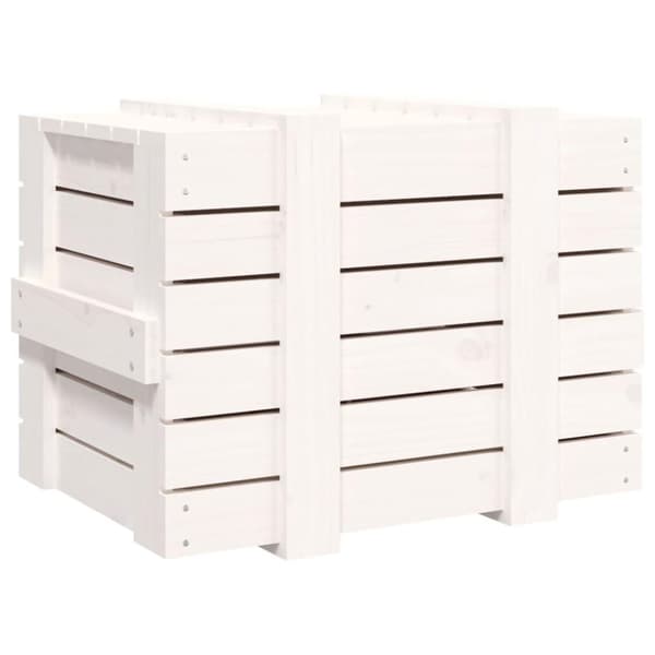 vidaXL Putekasse hvit 58x40,5x42 cm heltre furu