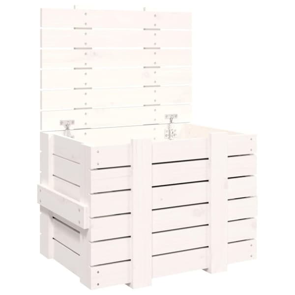 vidaXL Putekasse hvit 58x40,5x42 cm heltre furu