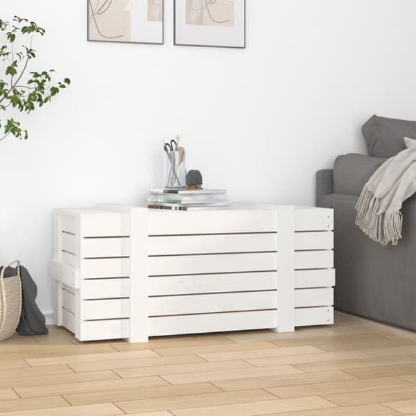 vidaXL Putekasse hvit 91x40,5x42 cm heltre furu
