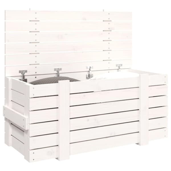 vidaXL Putekasse hvit 91x40,5x42 cm heltre furu