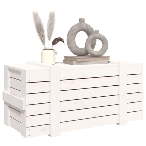vidaXL Putekasse hvit 91x40,5x42 cm heltre furu