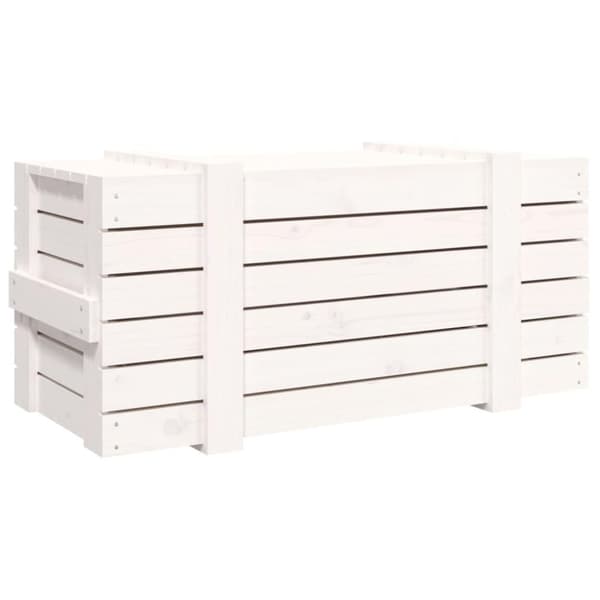 vidaXL Putekasse hvit 91x40,5x42 cm heltre furu