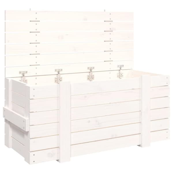 vidaXL Putekasse hvit 91x40,5x42 cm heltre furu