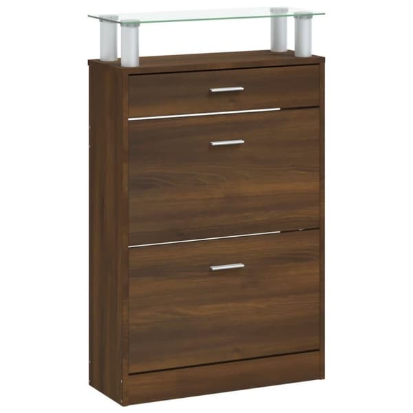 vidaXL Skoskåp brun ek 63x24x104 cm konstruerat trä