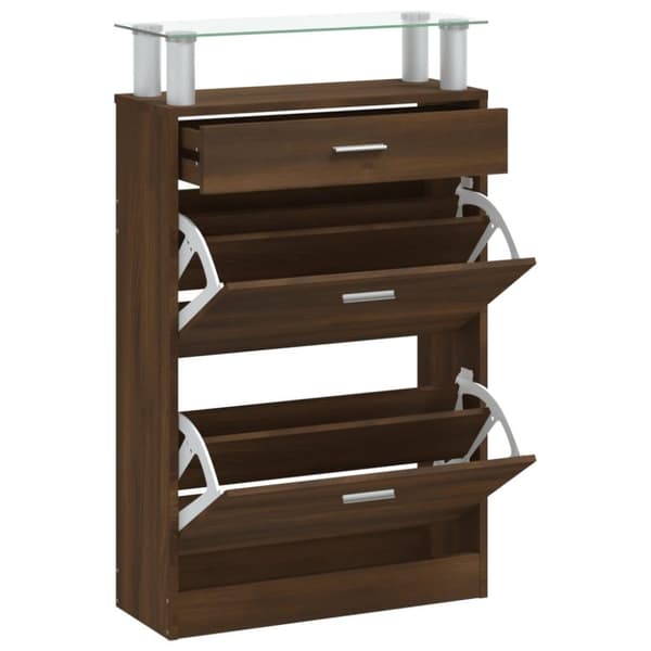vidaXL Skoskåp brun ek 63x24x104 cm konstruerat trä
