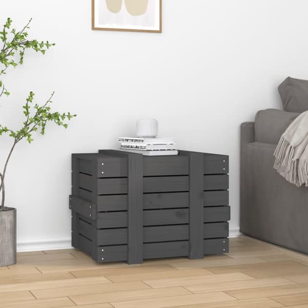 vidaXL Putekasse grå 58x40,5x42 cm heltre furu