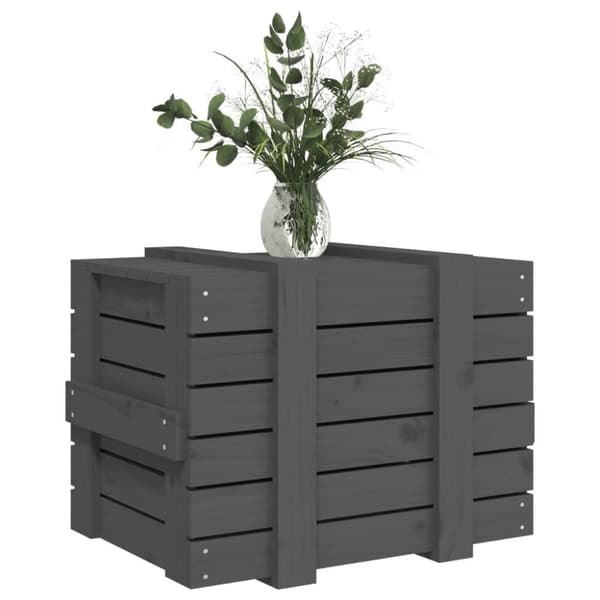 vidaXL Putekasse grå 58x40,5x42 cm heltre furu