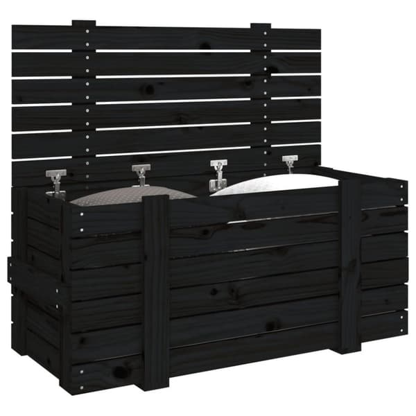vidaXL Putekasse svart 91x40,5x42 cm heltre furu