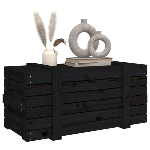 vidaXL Putekasse svart 91x40,5x42 cm heltre furu