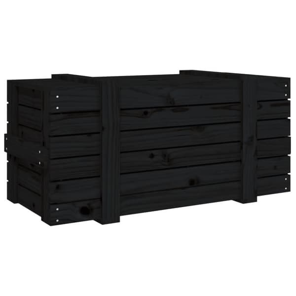 vidaXL Putekasse svart 91x40,5x42 cm heltre furu