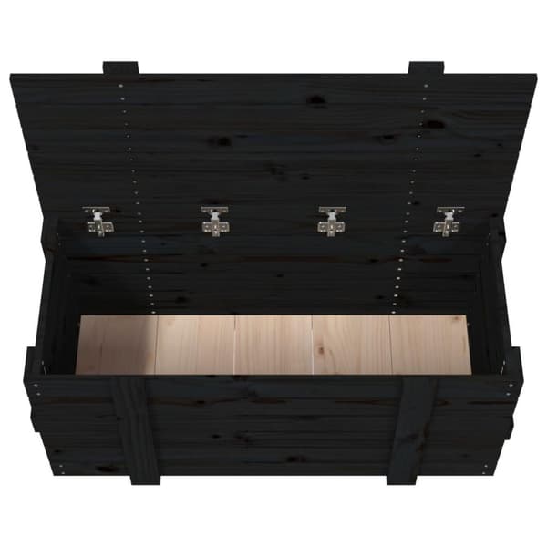 vidaXL Putekasse svart 91x40,5x42 cm heltre furu