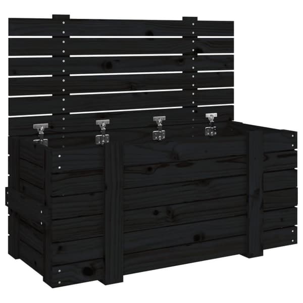 vidaXL Putekasse svart 91x40,5x42 cm heltre furu