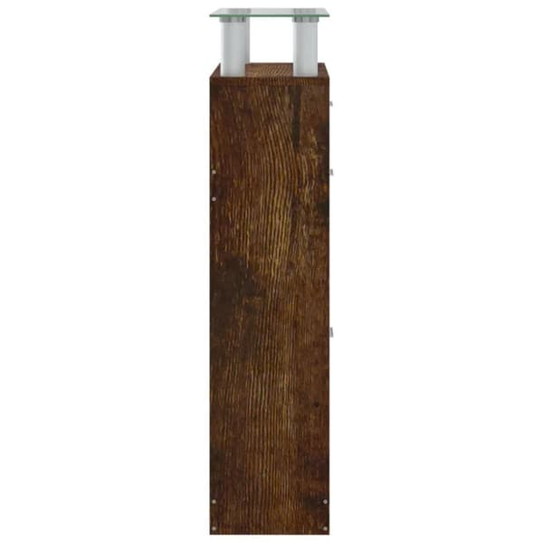 vidaXL Skoskap røkt eik 63x24x104 cm konstruert tre
