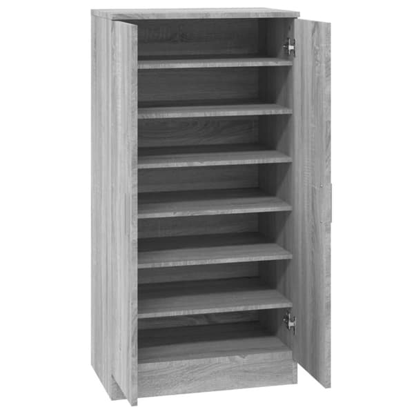 vidaXL Skoskap grå sonoma 55x35x108 cm konstruert tre