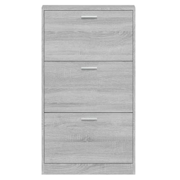 vidaXL Skoskap grå sonoma 59x17x108 cm konstruert tre