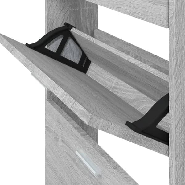 vidaXL Skoskap grå sonoma 59x17x108 cm konstruert tre